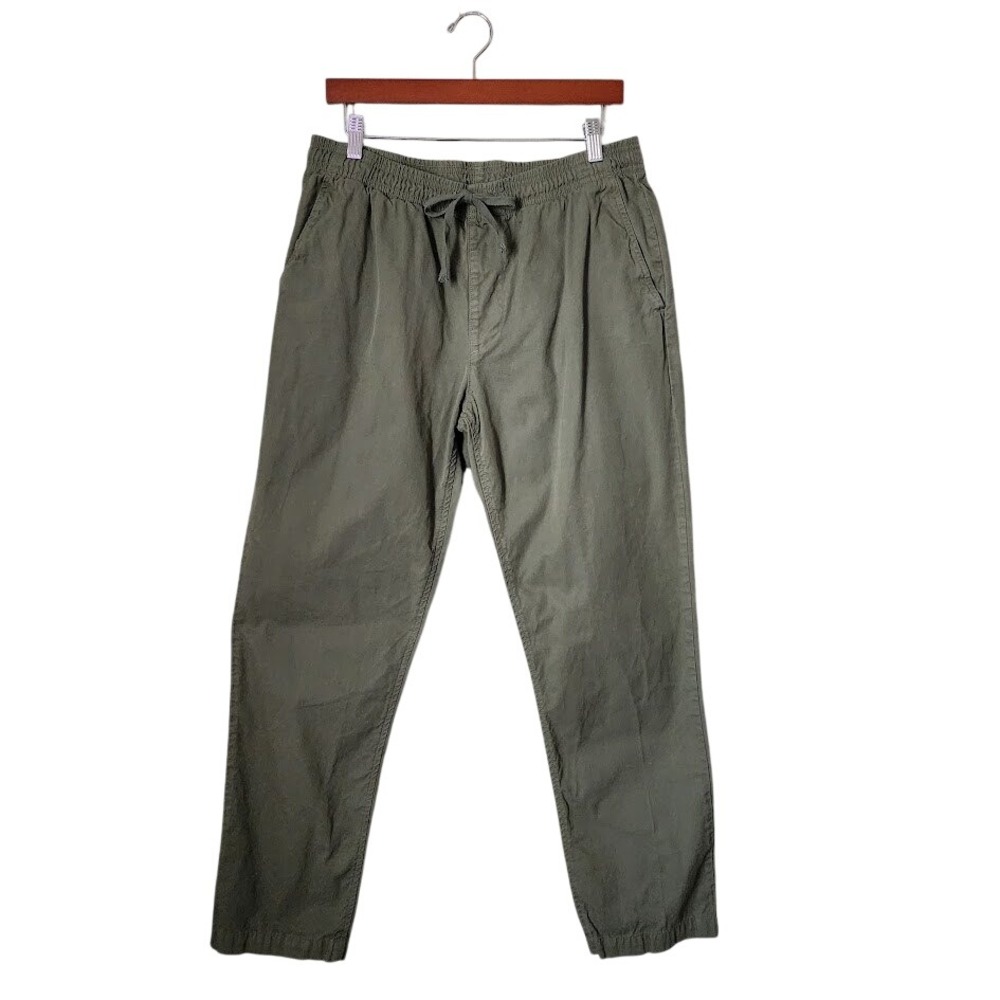 SKU Save Khaki United Modern Worker Pant in green 100% cotton tie waist M